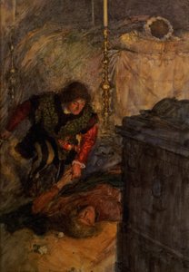 Romeo och Julia, Akt V Scen 4 (akvarell på papper) av William Hatherell