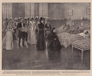 Drottningen och de sårade, Hennes Majestät besöker en avdelning på Netley Hospital av William Hatherell