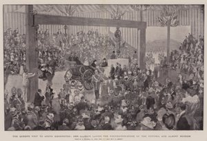 Drottningens besök i South Kensington, Hennes Majestät lägger grundstenen till Victoria and Albert Museum av William Hatherell