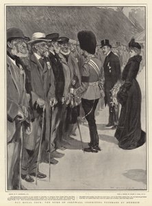 Den kungliga rundturen, hertigen av Cornwall inspekterar veteraner i Dunedin av William Hatherell