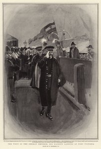 Den tyska kejsarens besök, Hans Majestät landar i Port Victoria av William Hatherell