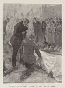 Vraget af Liner Mohegan ud for Cornwalls kyst swed av William Hatherell