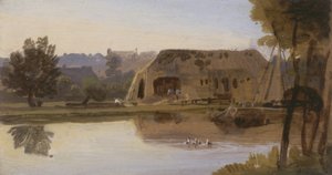 På Kennet, Reading, 1807 (olja på kartong)