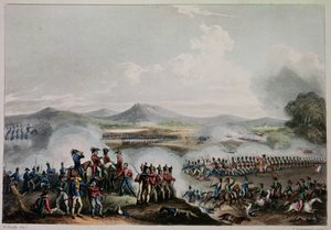 Mapigano ya Talavera, Julai 28, 1809, yalichongwa na Thomas Sutherland (b.c.1785) swed. av William Heath