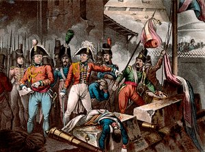 Hertigen av Wellington vid intagandet av Ciudad Rodrigo, Spanien, halvönskriget, 1812 c1818. av William Heath