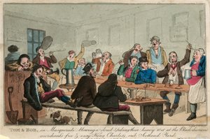 Tom och Bob i maskerad, blåser ett moln av och tar sina tunga våta av William Heath