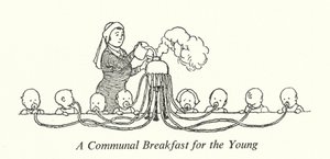 En gemensam frukost för de unga (litho) av William Heath Robinson