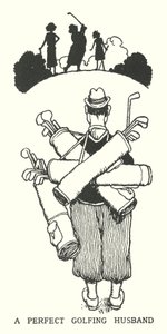 En perfekt golfman (litho) av William Heath Robinson