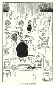 En vinterträdgård (litho) av William Heath Robinson