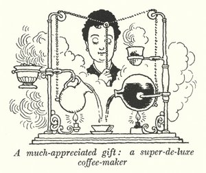 En mycket uppskattad present, en super-de-luxe kaffebryggare (litho) av William Heath Robinson