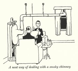 Ett snyggt sätt att hantera en rökig skorsten (litho) av William Heath Robinson