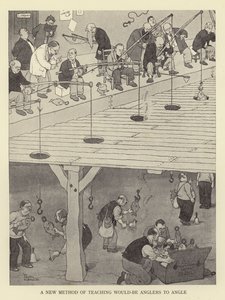 En ny metod för att lära blivande sportfiskare att meta av William Heath Robinson