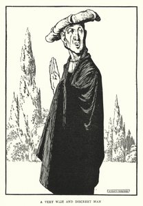 En mycket klok och diskret man (litho) av William Heath Robinson