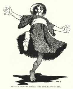 Aladdin ansåg sig vara den lyckligaste av män (gravyr) av William Heath Robinson