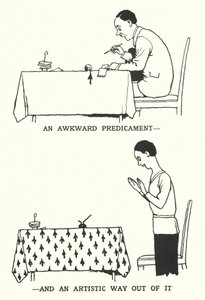En besvärlig situation och en konstnärlig väg ut ur det (litho) av William Heath Robinson