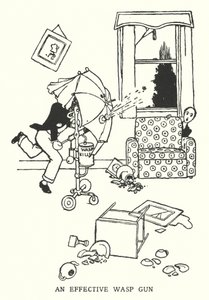 En effektiv getingpistol (litho) av William Heath Robinson