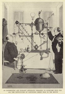 En intressant och elegant apparat utformad för att en gång för alla övervinna svårigheterna med att föra gröna ärtor till munnen