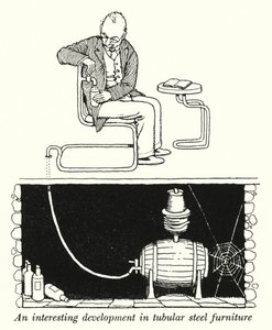 En intressant utveckling inom rörformade stålmöbler (litho) av William Heath Robinson