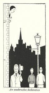 En diskret deklaration (litho) av William Heath Robinson