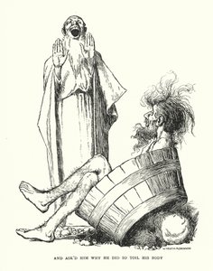 Och frågade honom varför han gjorde så slit på sin kropp (litho) av William Heath Robinson