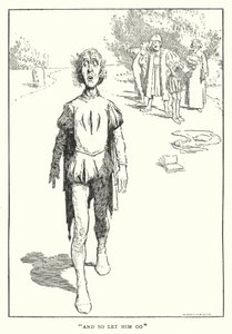 "Och så släpp honom" (litho) av William Heath Robinson