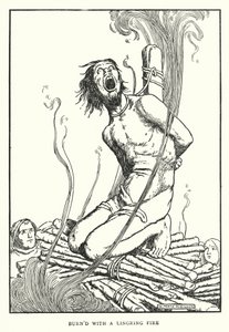 Bränd med en långvarig eld (litho) av William Heath Robinson