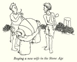 Köpa en ny fru på stenåldern (litho) av William Heath Robinson