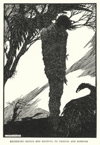 Överdrivet avskyvärt och hatiskt mot tjuvar och rånare (litho) av William Heath Robinson