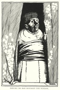 Trodde att han hade misstagit fönstret (gravyr) av William Heath Robinson