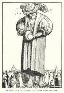 Han kunde också köpas tre fina unga enhörningar (litho) av William Heath Robinson