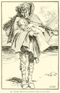 Han bar den lilla Perdita hem till sin fru av William Heath Robinson
