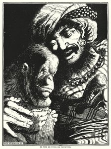 Han tog mig under sitt skydd (gravyr) av William Heath Robinson