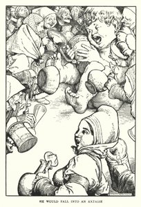Han skulle falla i en extasie (litho) av William Heath Robinson