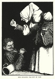 Hennes skäll var förgäves (litho) av William Heath Robinson