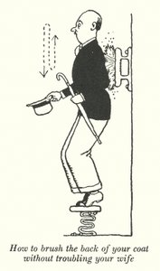Hur man borstar baksidan av din päls utan att besvära din fru (litho) av William Heath Robinson