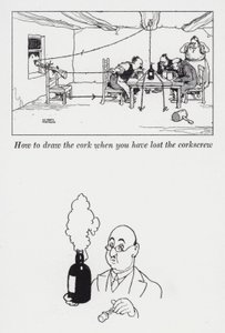 Hur man ritar korken när du har tappat korkskruven (litho) av William Heath Robinson