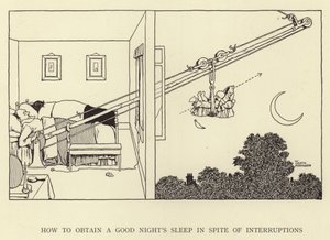 Hur man får en god natts sömn trots avbrott av William Heath Robinson