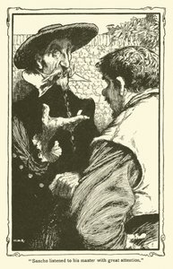 Illustration för Don Quijote (litho) av William Heath Robinson