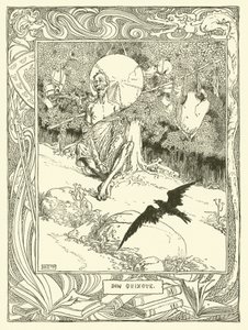 Illustration för Don Quijote (litho) av William Heath Robinson