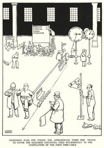 Illustration för Railway Ribaldry av W Heath Robinson (litho) av William Heath Robinson