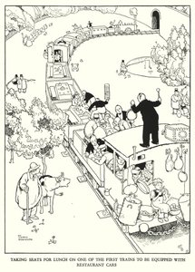 Illustration för Railway Ribaldry av W Heath Robinson (litho) av William Heath Robinson