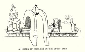 Illustration för Railway Ribaldry av W Heath Robinson (litho) av William Heath Robinson