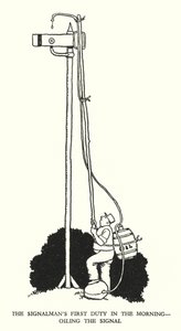 Illustration för Railway Ribaldry av W Heath Robinson (litho) av William Heath Robinson