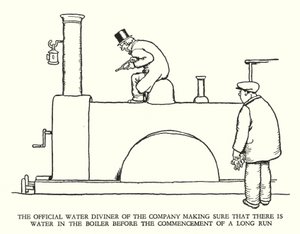 Illustration för Railway Ribaldry av W Heath Robinson (litho) av William Heath Robinson