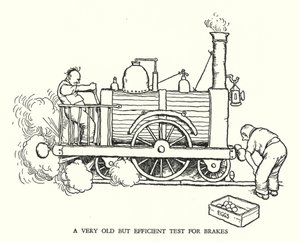 Illustration för Railway Ribaldry av W Heath Robinson (litho) av William Heath Robinson