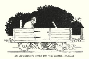 Illustration för Railway Ribaldry av W Heath Robinson (litho) av William Heath Robinson