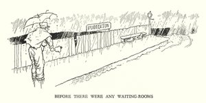 Illustration för Railway Ribaldry av W Heath Robinson (litho) av William Heath Robinson