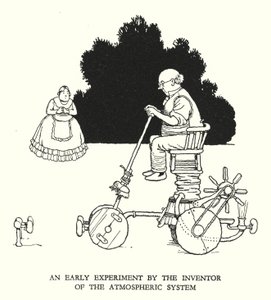 Illustration för Railway Ribaldry av W Heath Robinson (litho) av William Heath Robinson