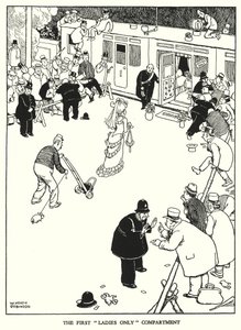 Illustration för Railway Ribaldry av W Heath Robinson (litho) av William Heath Robinson
