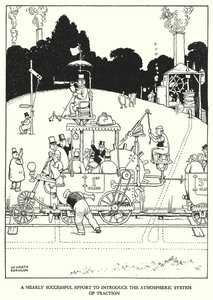 Illustration för Railway Ribaldry av W Heath Robinson (litho) av William Heath Robinson